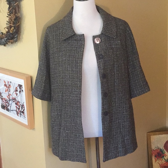J JILL Size SMALL Tweed Blazer Mid-Skeeve Career Casual Cozy Prep MOD $189 NEW - Picture 3 of 16